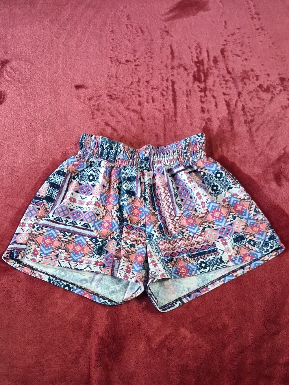 Boho Print Elastic-Waist Girls Shorts - Multicolor